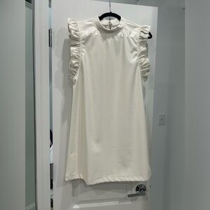 Voy off white pleather A line dress brand new with tags